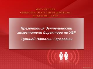 Презентация деятельности заместителя директора по УВР Тупиной Натальи Сергеевны