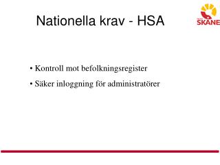 Nationella krav - HSA