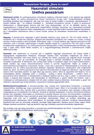 Dr. Arabin GmbH &amp; Co. KG KIZÁRÓLAGOS KÉPVISELET: