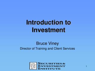 Introduction to Investment