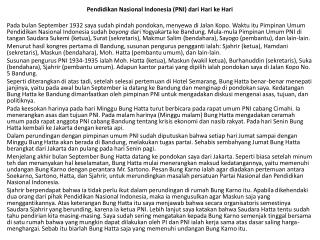 Pendidikan Nasional Indonesia (PNI) dari Hari ke Hari