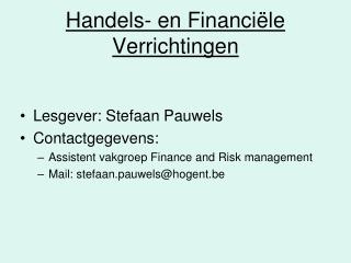 Handels- en Financiële Verrichtingen