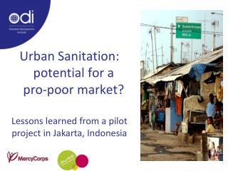 Urban Sanitation: potential for a pro-poor market?