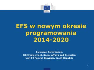 EFS w nowym okresie programowania 2014-2020