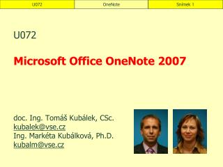 U072 Microsoft Office OneNote 2007