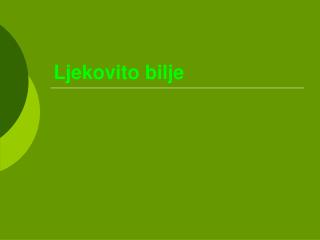 Ljekovito bilje