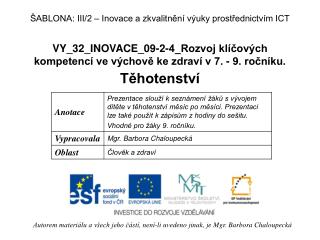 VY_32_INOVACE_09-2-4_Rozvoj klíčových kompetencí ve výchově ke zdraví v 7. - 9. ročníku.