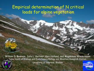 Empirical determination of N critical loads for alpine vegetation