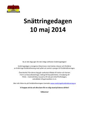 Snättringedagen 10 maj 2014