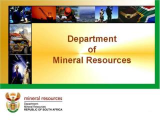 Mineral Policy and Promotion