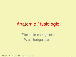 Anatomie / fysiologie