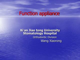 Function appliance