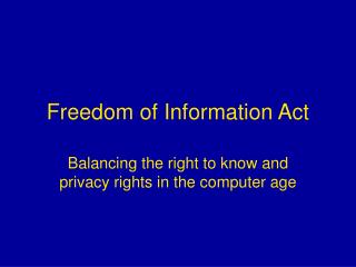 Freedom of Information Act