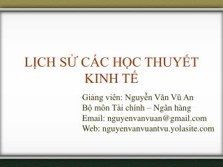 LỊCH SỬ CÁC HỌC THUYẾT KINH TẾ