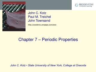 Chapter 7 – Periodic Properties