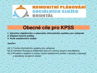 Obecné cíle pro KPSS