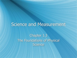 Science and Measurement
