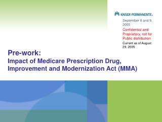 Pre-work: Impact of Medicare Prescription Drug, Improvement and Modernization Act (MMA)