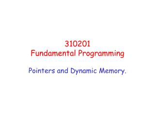 310201 Fundamental Programming