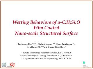 Wetting Behaviors of a-C:H:Si:O Film Coated Nano-scale Structured Surface