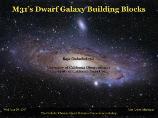 M31’s Dwarf Galaxy Building Blocks