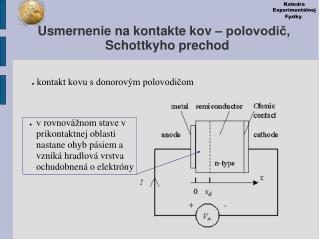 Usmernenie na kontakte kov – polovodič, Schottkyho prechod