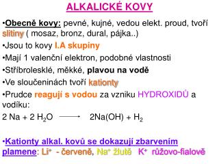 ALKALICKÉ KOVY