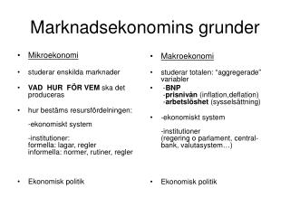 Marknadsekonomins grunder