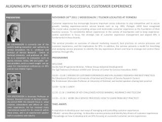 ALIGNING KPIs WITH KEY DRIVERS OF SUCCESSFUL CUSTOMER EXPERIENCE