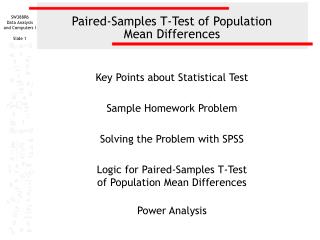 Paired-Samples T-Test of Population Mean Differences