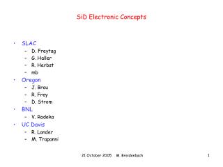 SiD Electronic Concepts