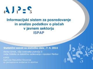 Informacijski sistem za posredovanje in analizo podatkov o plačah v javnem sektorju ISPAP