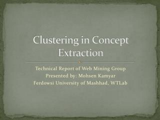 Clustering in Concept Extraction