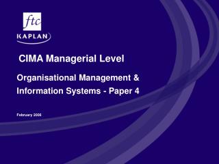 CIMA Managerial Level