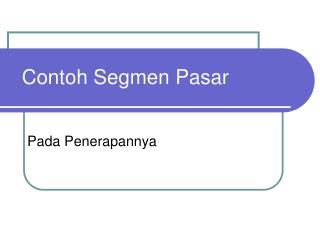 Contoh Segmen Pasar