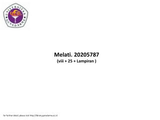 Melati. 20205787 (viii + 25 + Lampiran )