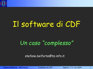 Il software di CDF