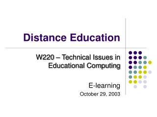 Distance Education