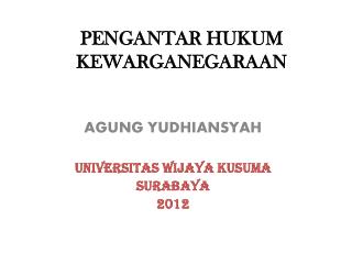 PENGANTAR HUKUM KEWARGANEGARAAN