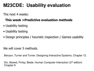 M23CDE: Usability evaluation