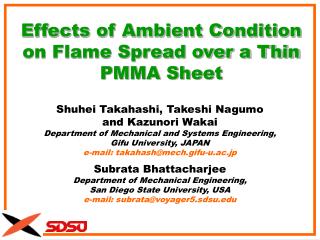 Effects of Ambient Condition on Flame Spread over a Thin PMMA Sheet
