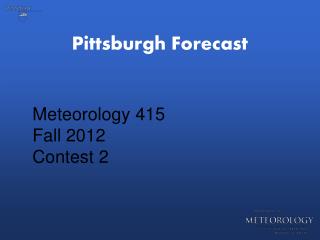 Pittsburgh Forecast