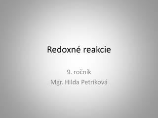 Redoxné reakcie