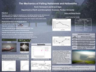 The Mechanics of Falling Hailstones and Hailswaths Kevin Vermeesch and Ernest Agee