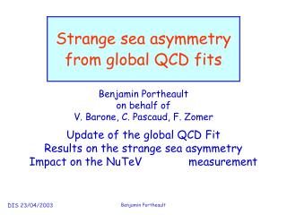 Strange sea asymmetry from global QCD fits