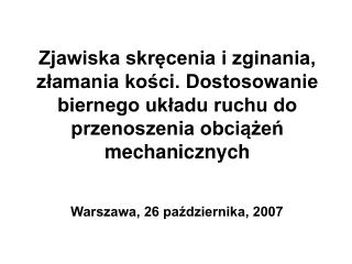 Warszawa, 26 października, 2007