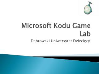 Microsoft Kodu Game Lab