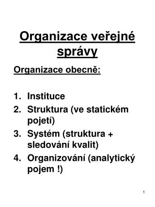 Organizace veřejné správy