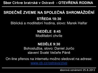 s borová oznámení 25 . 8 .2013