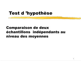 Test d ’hypothèse